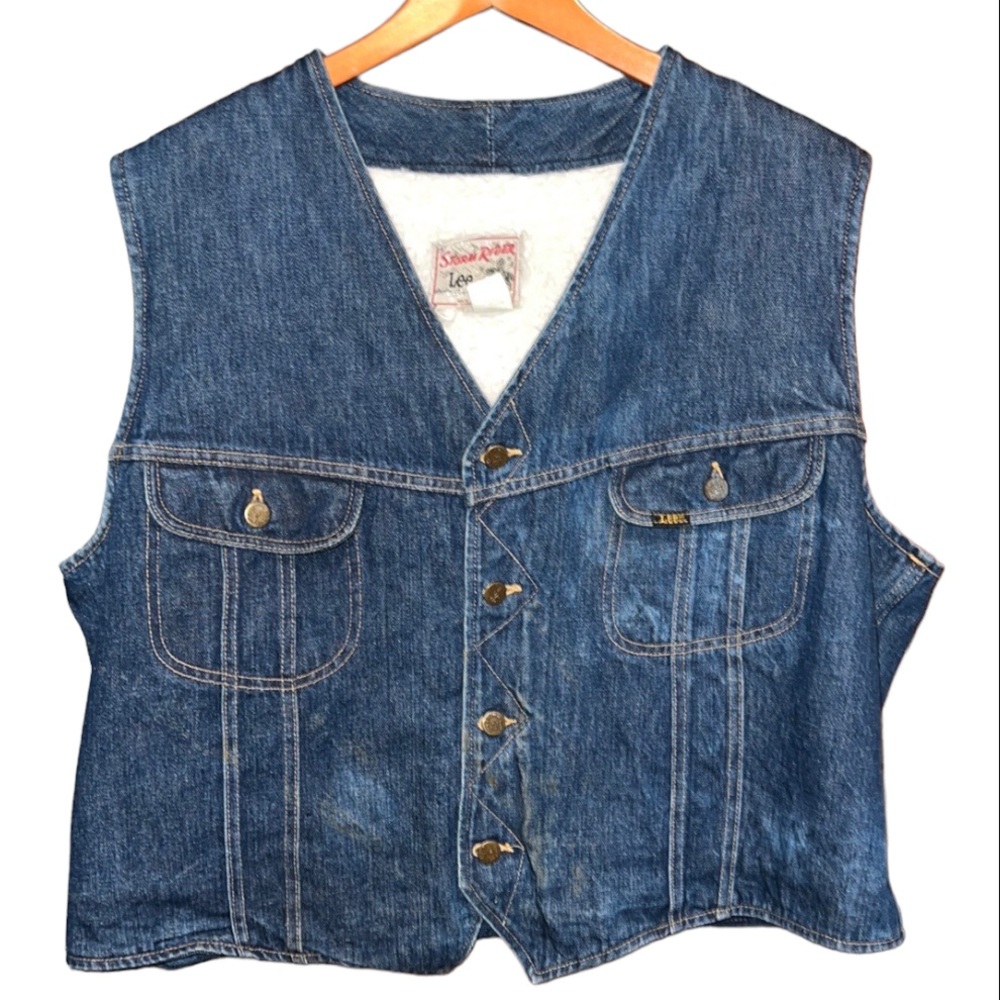 Vintage Lee Storm Rider Denim Vest With inner liner